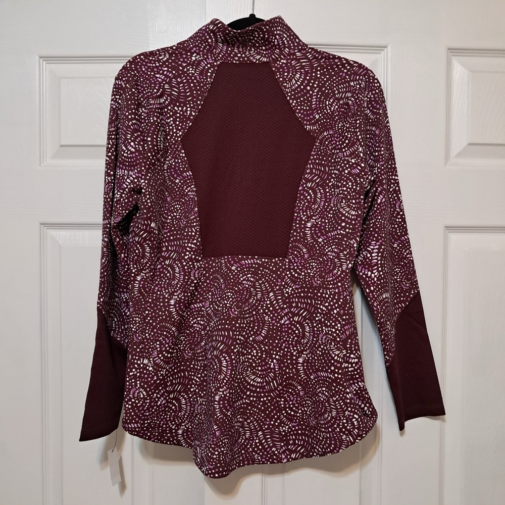 Talbots Burgundy Patterned Quarter zip pullover. … - image 2